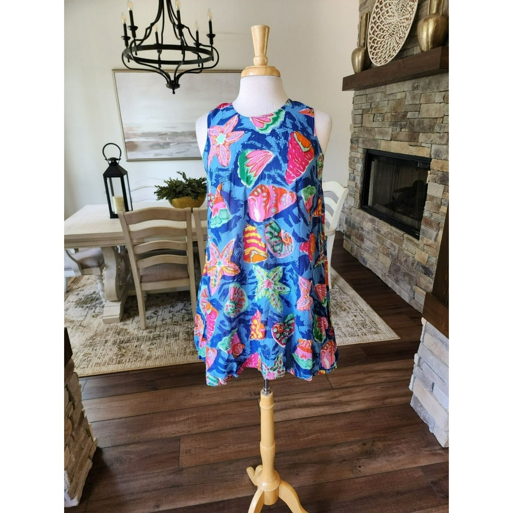 Cotton Floral Tropical Cotton Summer Dress Swim‎ Cover Up Dress